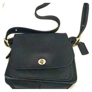 Black leather Coach purse
